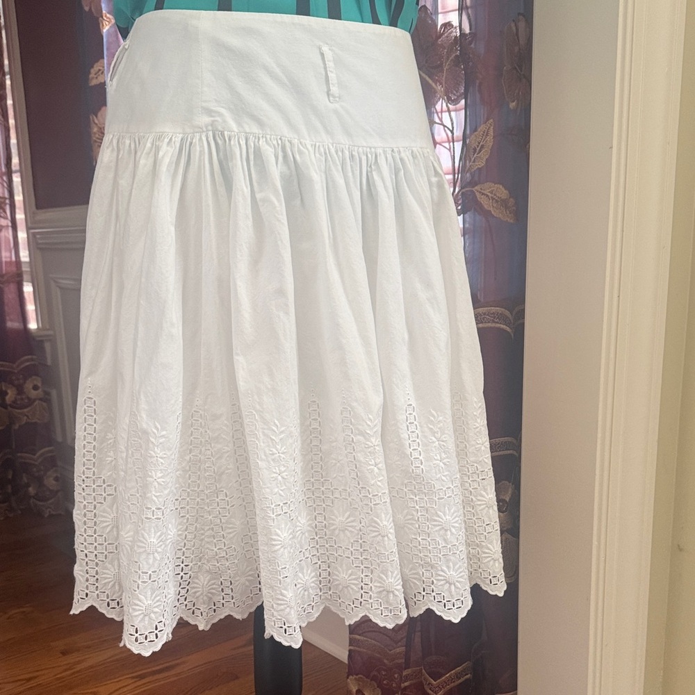INC International Concepts White Eyelet Skater Skirt